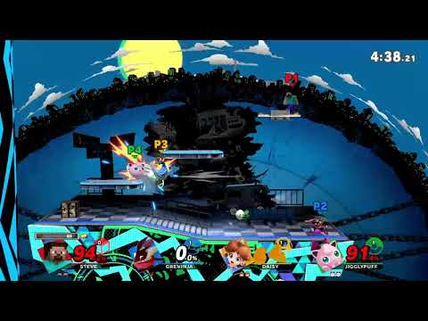 Super Smash Bros. Ultimate - 448 - Steve vs Greninja vs Daisy vs Jigglypuff