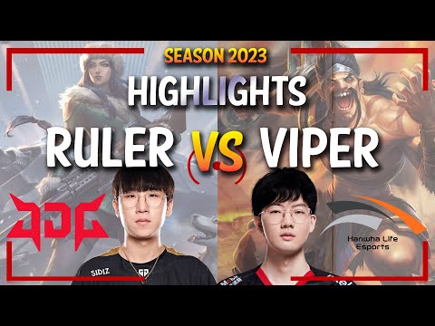 JDG Ruler vs HLE Viper - HIGHLIGHTS - Ruler CAITLYN vs DRAVEN - KR Ranked