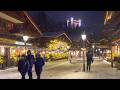 Gstaad Snowfall Christmas Lights Evening Walk ️ Swiss 4K Winter Switzerland Snow Walking Tour