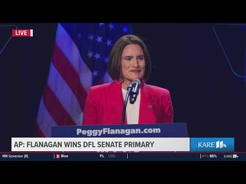 Peggy Flanagan speaks after winning DFL Senate primary