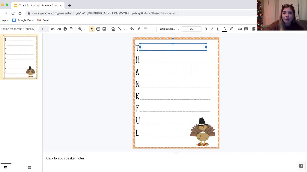 Thankful Acrostic Poem