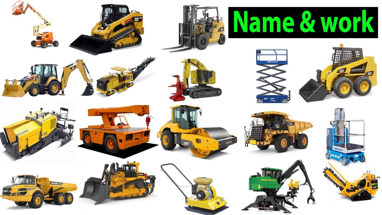 Heavy Construction Equipment Names. Construction Machine Names. Heavy Duty Equipment.