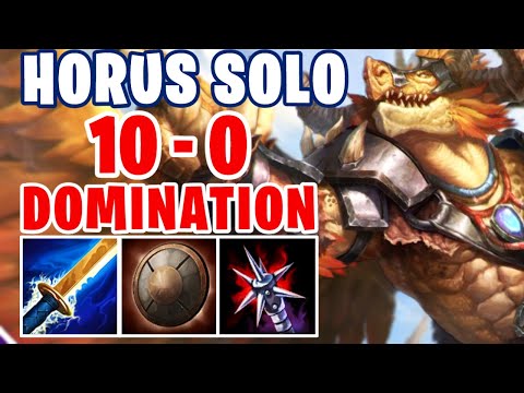 10-0 IN 10 MINUTES HORUS SOLO SMITE GAMEPLAY - NO COMM JUST GAMEPLAY