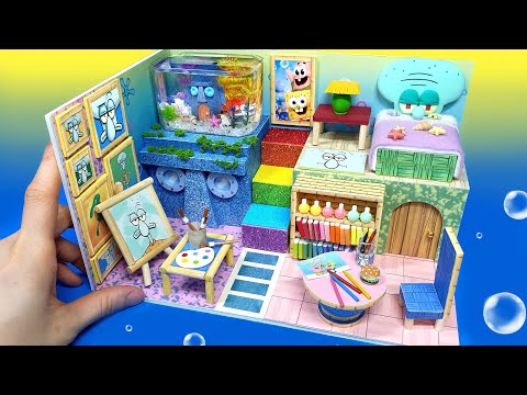DIY Miniature Spongebob Squidward Board House # - Build Amazing Squidward Apartment !
