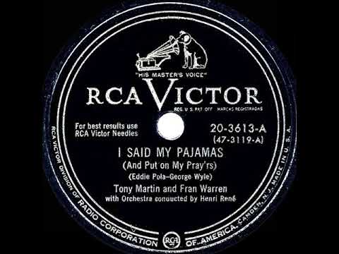 1950 HITS ARCHIVE: I Said My Pajamas (And Put On My Pray’rs) - Tony Martin & Fran Warren