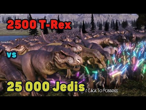 2500 T-Rex vs 25000 Jedi -  - Ultimate Epic Battle Simulator 2