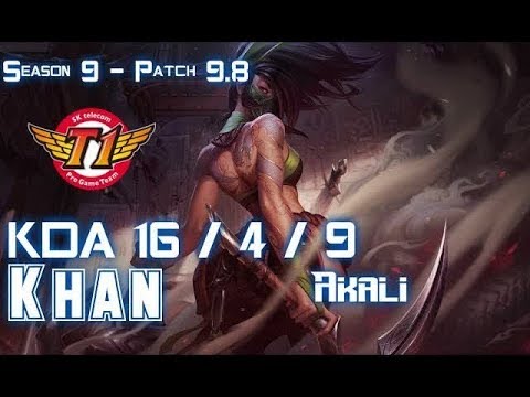 SKT T1 Khan AKALI vs JAYCE Top - Patch 9.8 KR Ranked
