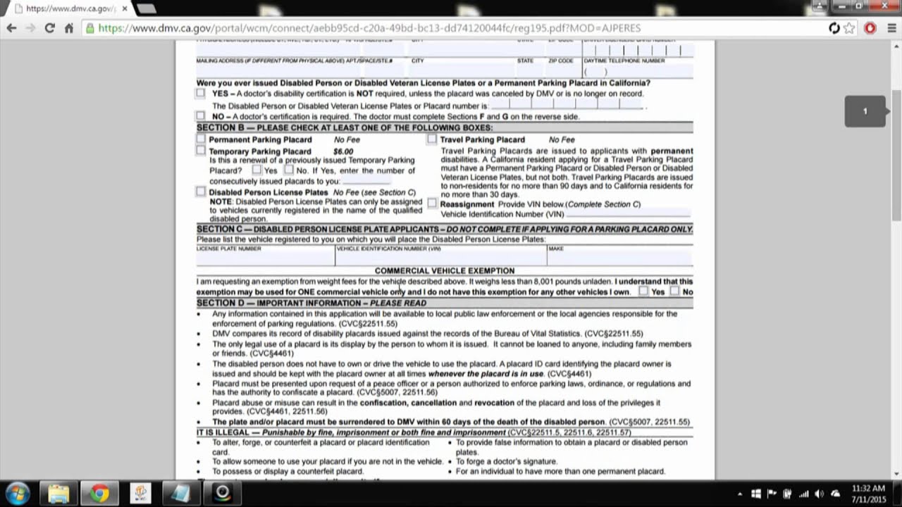 How to Apply for a Disablity Placard in California