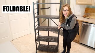 5-Tier Storage Folding Shelf with 10 Hooks Review | Metal Sh