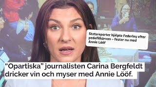 “Opartiska” journalisten Carina Bergfeldt dricker vin och myser med Annie Lööf.