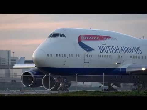 [4K] British Airways BA 284 747-400 Very Rare Takeoff from 1R at SFO Video