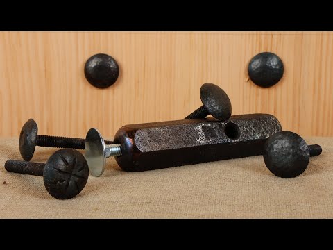 Forging Domed Headed Bolts to mimic the Clavos on old doors