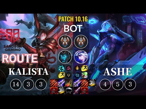 SB Route Kalista vs Ashe Bot - KR Patch 10.16