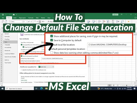 How to Change Default File Location in MS Excel | How to Change File Save Location in MS Excel