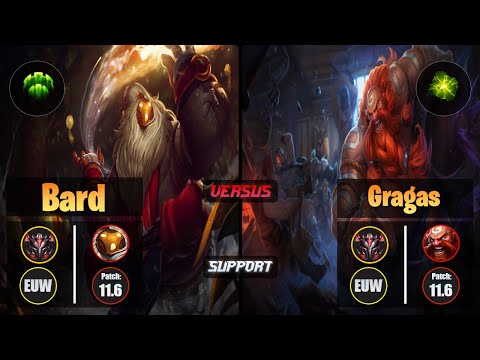 GrandMaster BARD [Guardian] (Support) VS  GRAGAS - Grandmaster EUW Patch 11.6