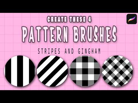 How to Make Stripes & Gingham Pattern Brushes in Procreate | Beginner-Friendly Tutorial