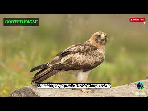 Booted Eagle hunting in forest