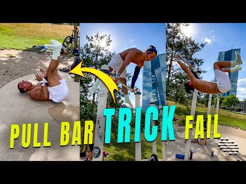 Person Falls to the Ground Attempting a Pull Bar Trick