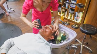 Download lagu The reason for him to wash his hair to relax on a hot summer day, the best massage in the world mp3