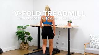 Lifespan Fitness V-FOLD Treadmill with ErgoDesk Automatic Standing Desk