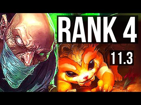 SINGED vs GNAR (TOP) | Rank 1 Singed, Rank 4, 4/1/7 | JP Challenger | v11.3