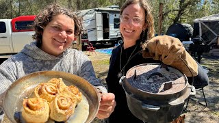 EASY Campfire Dutch Oven Recipes ANYONE Can Master: Cinnamon Rolls & Whole Roasted Chicken