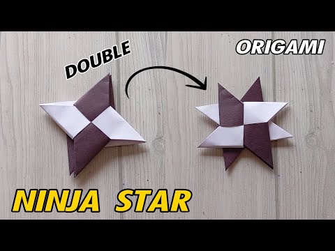 NINJA STAR ORIGAMI| HOW TO MAKE A PAPER DOUBLE NINJA STAR SHURIKEN TUTORIAL|STEP BY STEP FOLDING