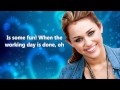 Miley Cyrus Girls Just Wanna Have Fun [Lyrics On Screen]