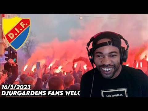 AMERICAN REACTS TO DJURGARDENS FANS WELCOMING THEIR PLAYERS | Djurgården IF vs Lech Poznan