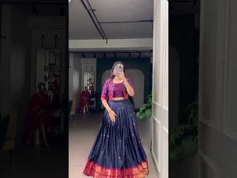 Parrot Green Regal Poly Cotton Zari Weaving Work Lehenga Set – Stitched 5-Meter Flair Lehenga with Matching Blouse & Koti