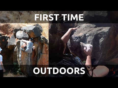 I went rock climbing outside for the first time! | POV Bouldering Session