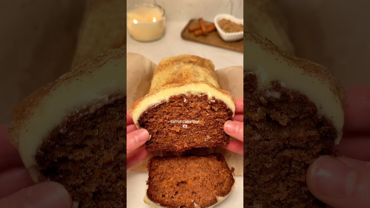 Soft & Moist Carrot Cake Loaf!🤎🧸🍂 #baking #bakingrecipe #carrotcake #loaf #recipe