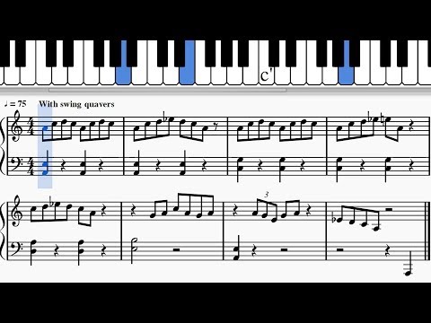 Easy Blues Piano Sheet Music In A Minor (Fast Then Slow)