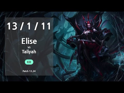 Elise Jungle vs Taliyah - KR Challenger Patch 13.24
