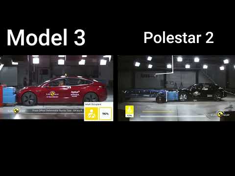 Tesla model 3 vs polestar 2 crash test