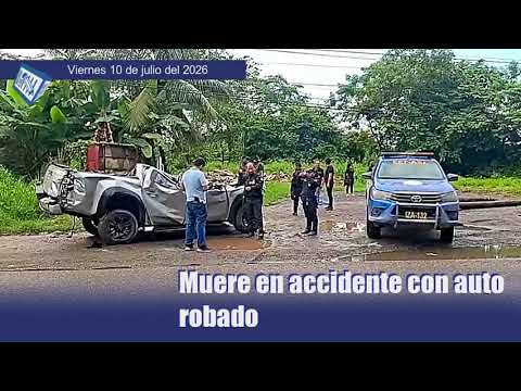 Muere en accidente con vehículo robado