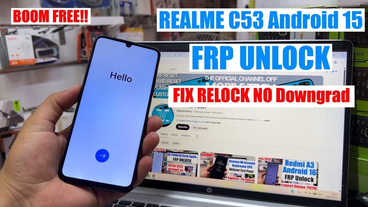 Realme C53 FRP BYPASS Android 15 2026 FIX Relock | Realme RMX3760 Remove Google Account 2026