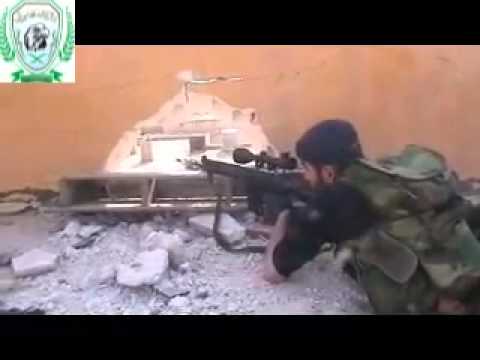 استهداف عناصر قوات النظام من قبل قناص كتيبة شهداء بدر التابعة للواء درع الشام في مدينة دمشق في محافظة دمشق