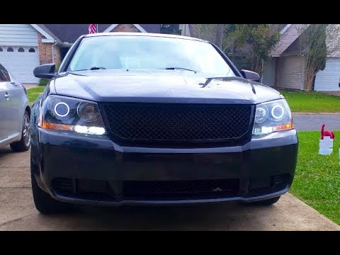 Dodge Avenger Projector, Led, and Halo Lights install - Retrofit