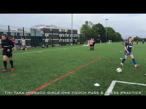 Tiki Taka Monaco Girls Inside Training Pass & Press Practice 1st July 2021