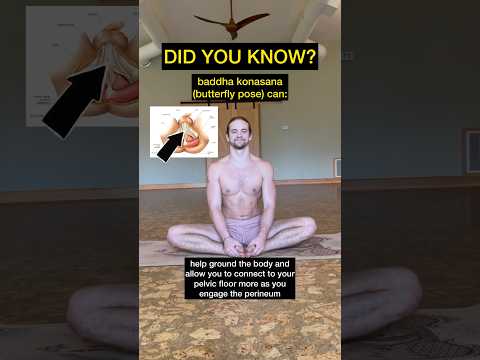 Butterfly pose (baddha konasana) benefits 👁️ #butterflypose #perineum #pelvicfloor #shorts #yoga