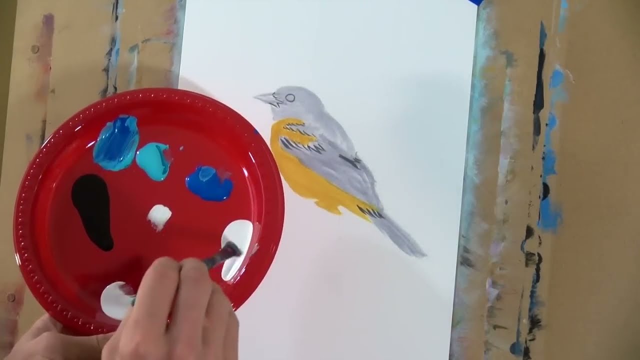 how to paint a realistic bird with acrylic by chuck black art