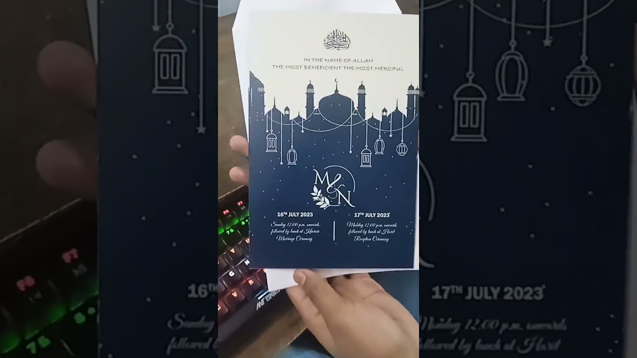 Royal Muslim Islamic Wedding Sliding Card | Whatsapp +91 8837692733 #royal #nikah #islam #wedding