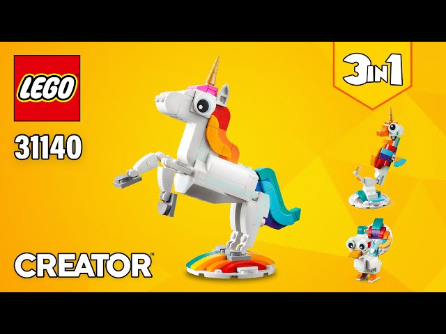 Vídeo relacionado con LEGO Creator 3 en 1 Unicornio Mágico de Juguete - Figura de Animal Transformable en Caballito de Mar o Pavo Real - Regalo Creativo para Niñas y Niños de 7+ Años 31140