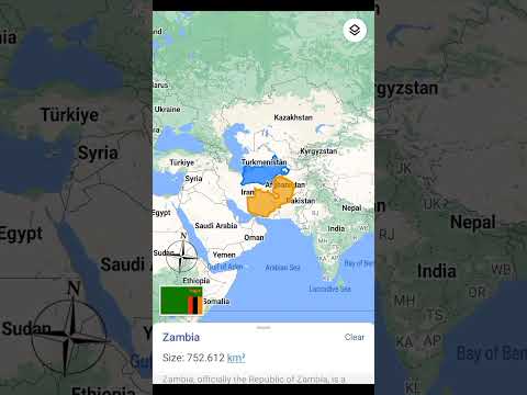 Zambia Vs Turkmenistan land area size comparison #shorts #mapping #geography #country_comparison