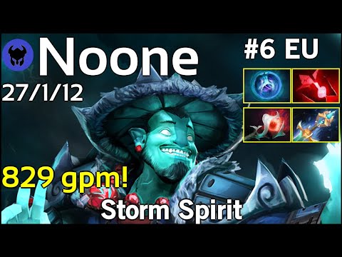 829 gpm! VP.Noone plays Storm Spirit!!! Dota 2 7.19