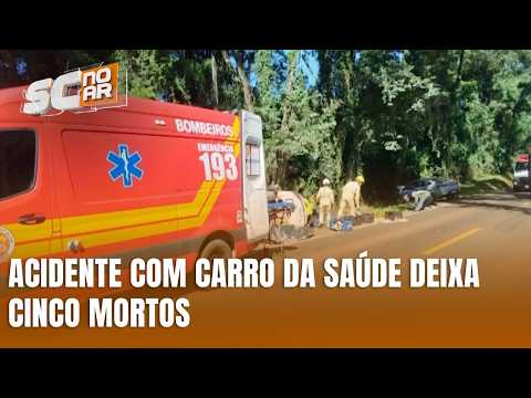 Acidente com veículo da saúde deixa cinco mortos na divisa SC-PR