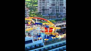 Extreme Water Slide on the High Seas: A Unique Aerial View of the Carnival Magic.