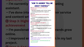 How to Answer “Tell Me About Yourself” | Job Interview Tips in English