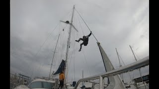 Up the mast to get furler unstuck